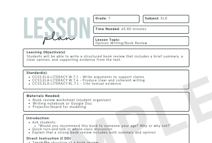 create engaging ela lesson plans aligned to standards
